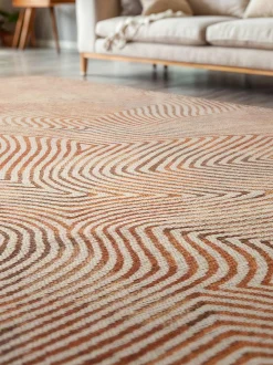 Tappeto rotondo jacquard lavabile da interno-esterno Coral