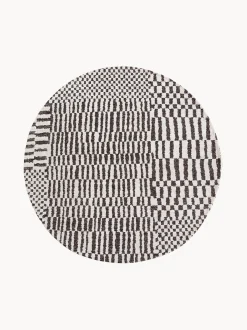 Tappeto rotondo jacquard lavabile da interno-esterno Berber