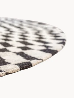 Tappeto rotondo jacquard lavabile da interno-esterno Berber