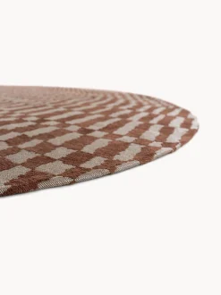 Tappeto rotondo jacquard lavabile da interno-esterno Berber