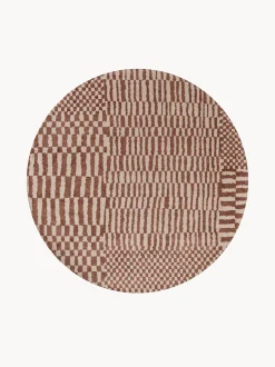 Tappeto rotondo jacquard lavabile da interno-esterno Berber