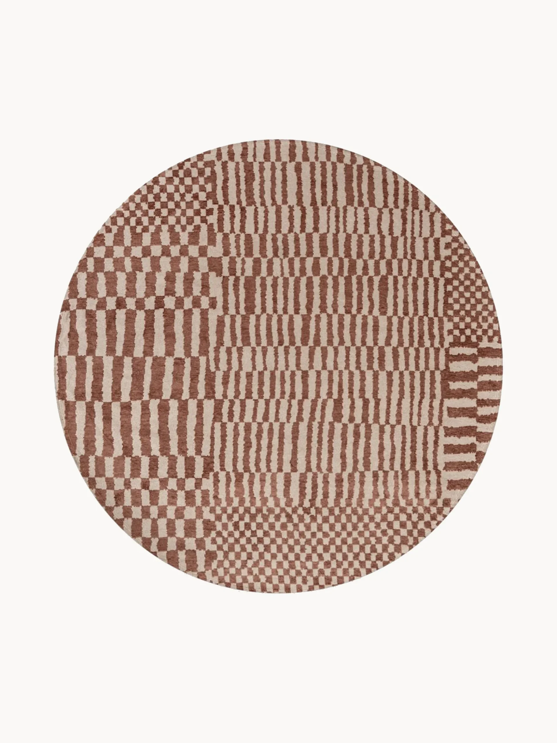 Tappeto rotondo jacquard lavabile da interno-esterno Berber