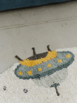 Tappeto rotondo per bambini lavabile Interstellar Journey