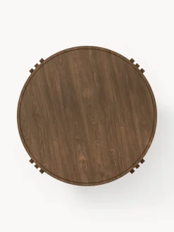 Tavolino rotondo da salotto in legno di quercia Nolan