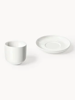 Tazze caffè in porcellana con piattino Nessa 4 pz