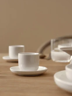 Tazze caffè in porcellana con piattino Nessa 4 pz