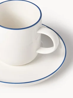Tazze da caffè con piattino in porcellana Facile 2 pz