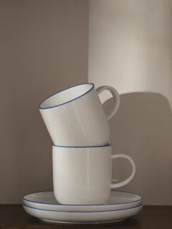 Tazze da caffè con piattino in porcellana Facile 2 pz