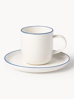 Tazze da caffè con piattino in porcellana Facile 2 pz