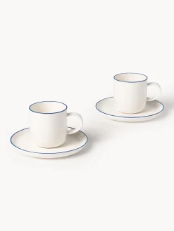 Tazze da caffè con piattino in porcellana Facile 2 pz