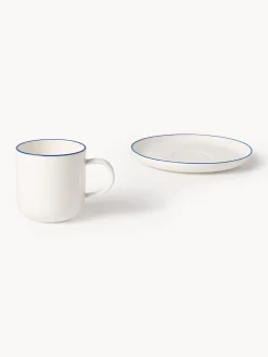 Tazze da caffè con piattino in porcellana Facile 2 pz