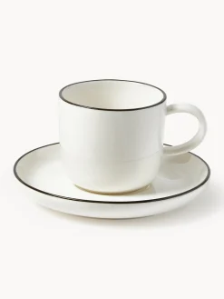 Tazzine da espresso con piattino in porcellana Facile 2 pz