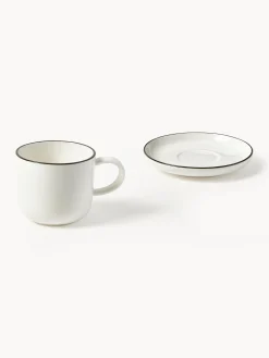 Tazzine da espresso con piattino in porcellana Facile 2 pz