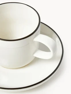 Tazzine da espresso con piattino in porcellana Facile 2 pz