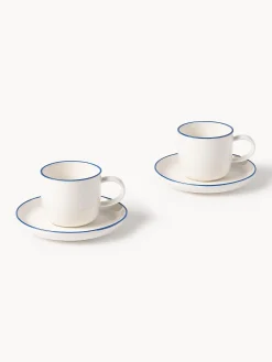 Tazzine da espresso con piattino in porcellana Facile 2 pz