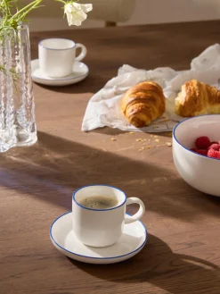Tazzine da espresso con piattino in porcellana Facile 2 pz