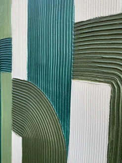 Tela dipinta a mano Green Lines