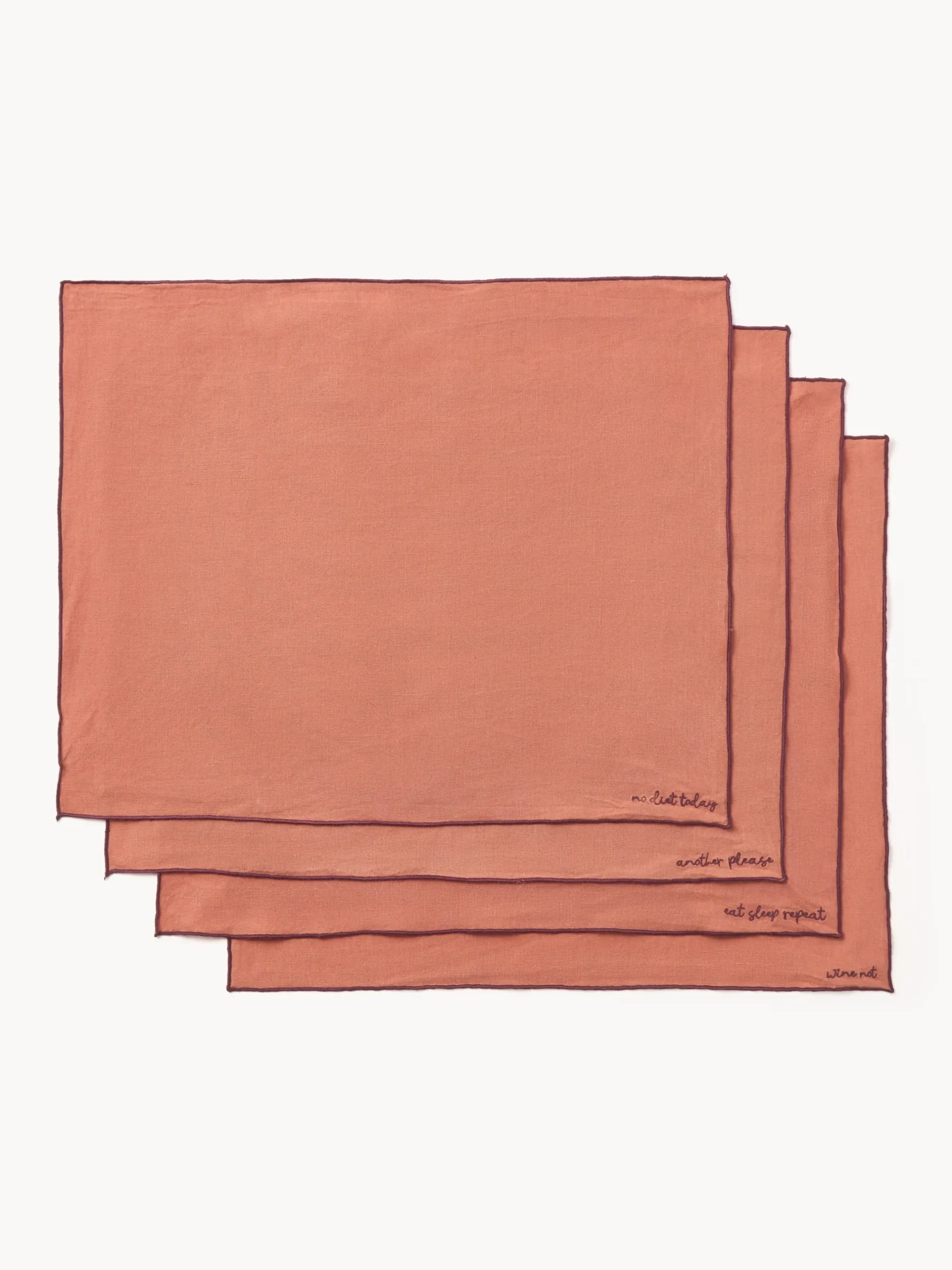 Tovagliette in lino con ricamo Cosmo 4 pz