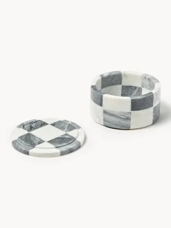 Westwing | Crosby Studios, Portagioie in marmo con coperchio Carreaux