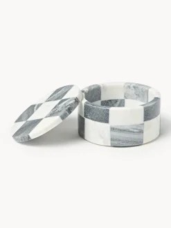 Westwing | Crosby Studios, Portagioie in marmo con coperchio Carreaux